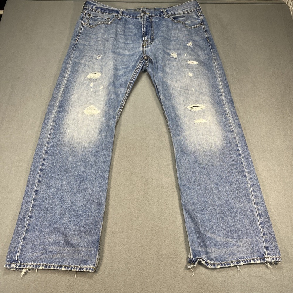 American Eagle Men's Jeans 38x32 Medium Wash Blue Original Bootcut Distressed